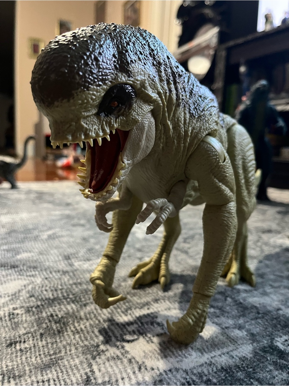 Toy Dinosaur Figure - Olive Green Realistic T-Rex